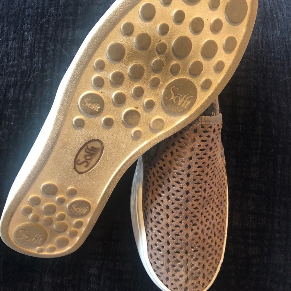 Söfft Tan Perforated Slip-On Shoes